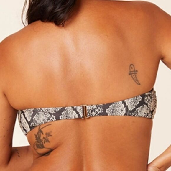 Andie Snakeskin Print Strapless Scala Bandeau Bikini Top Sz XS NWT - Picture 2 of 16